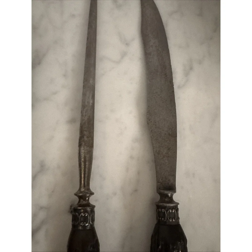 Vintage Clean Cut Trademark handle knife ,meat fork,  sharpening steel RARE